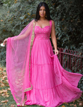 Ranii Pink Ruched Anarkali